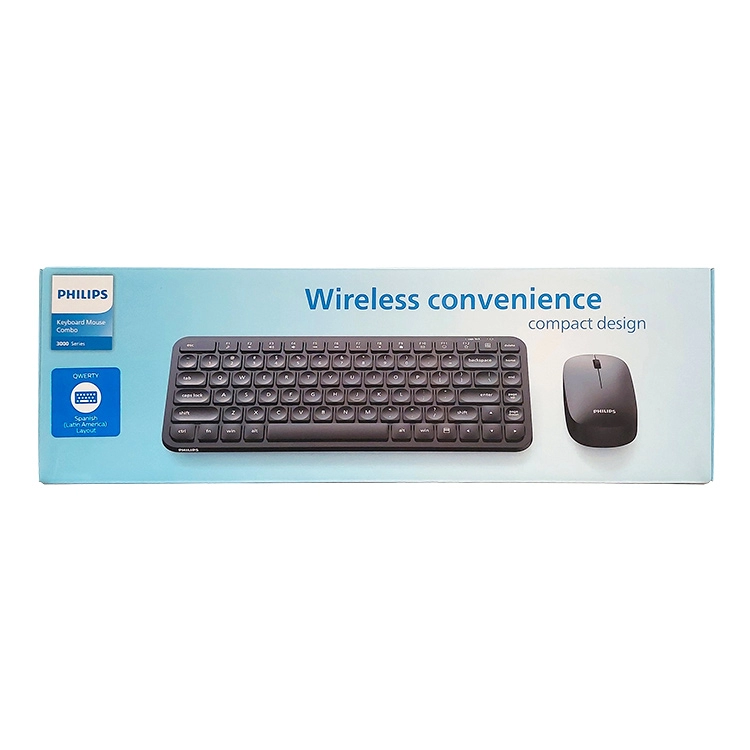 Combo Philips Serie 3000 Wireless USB 1600DPI 104 Keys Negro Art.SPT6338BS